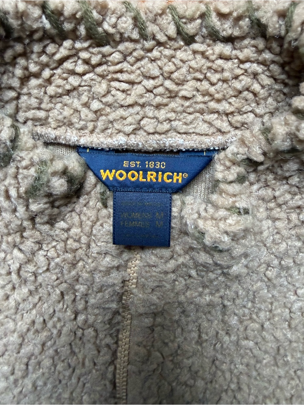 Vintage Woolrich Sherpa Fleece Moose Appliqué Quarter Zip Pullover - Picture 8 of 10